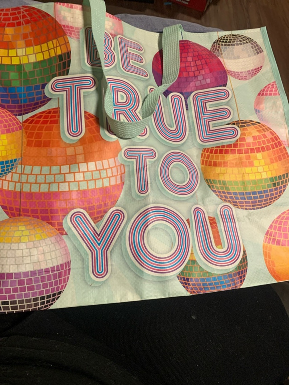 Be True To You Rainbow Disco Tote Bag